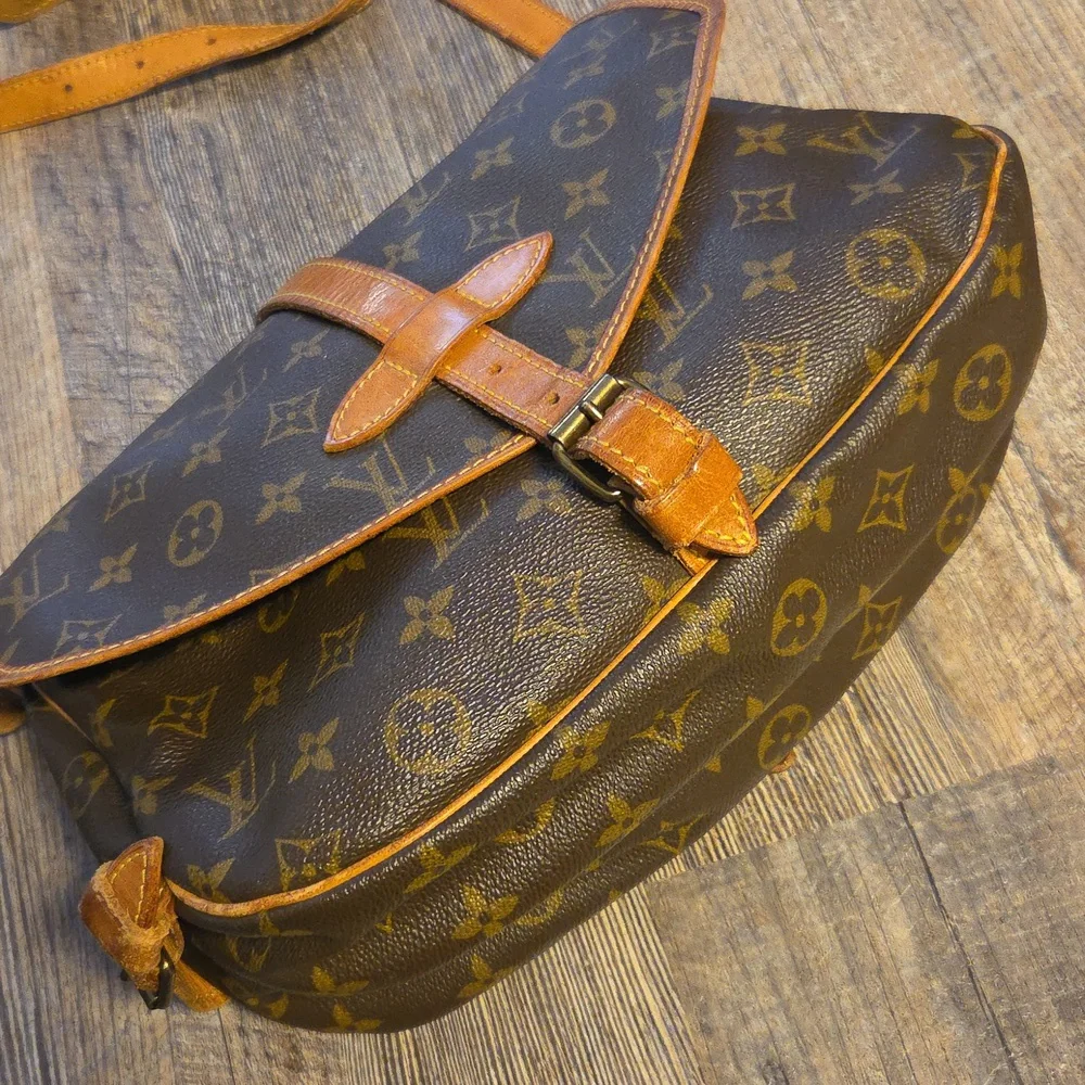 Louis Vuitton Saumur Brown Monogram Crossbody Shoulder Bag Double - Picture 16 of 17